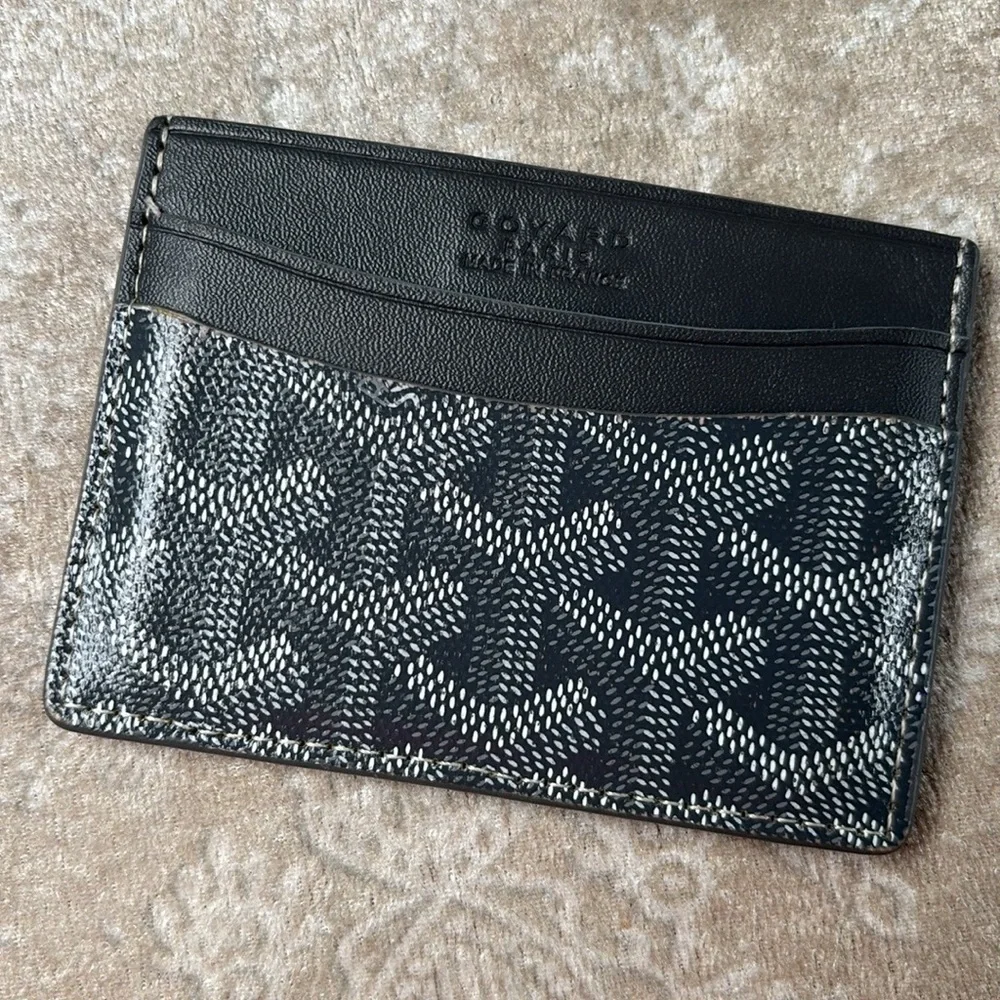 Goyard Paris Saint-Sulpice Card Wallet Grey Compact Goyardine Canvas & Calfskin